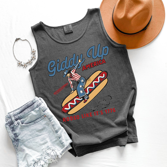 GIDDY UP AMERICA COMFORT COLORS TANK