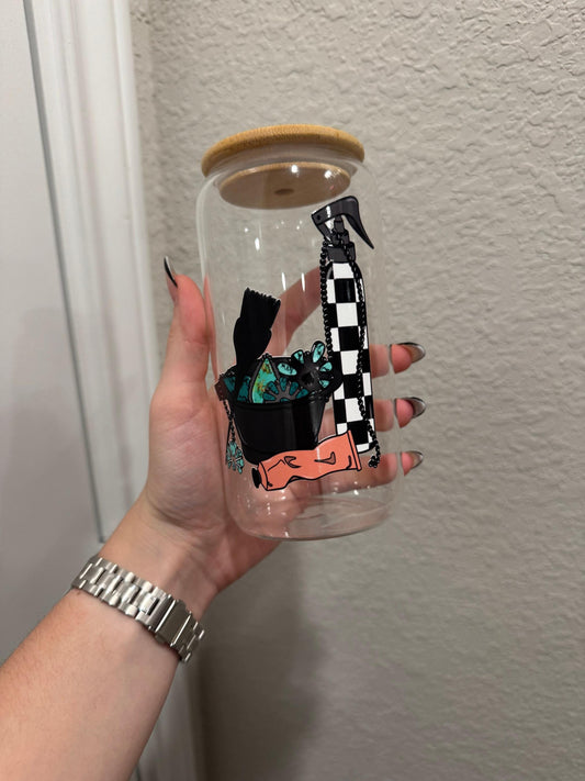 Western Hair Stylist Glass Can