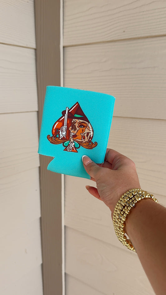 TURQUOISE OUTLAW CAN KOOZIE