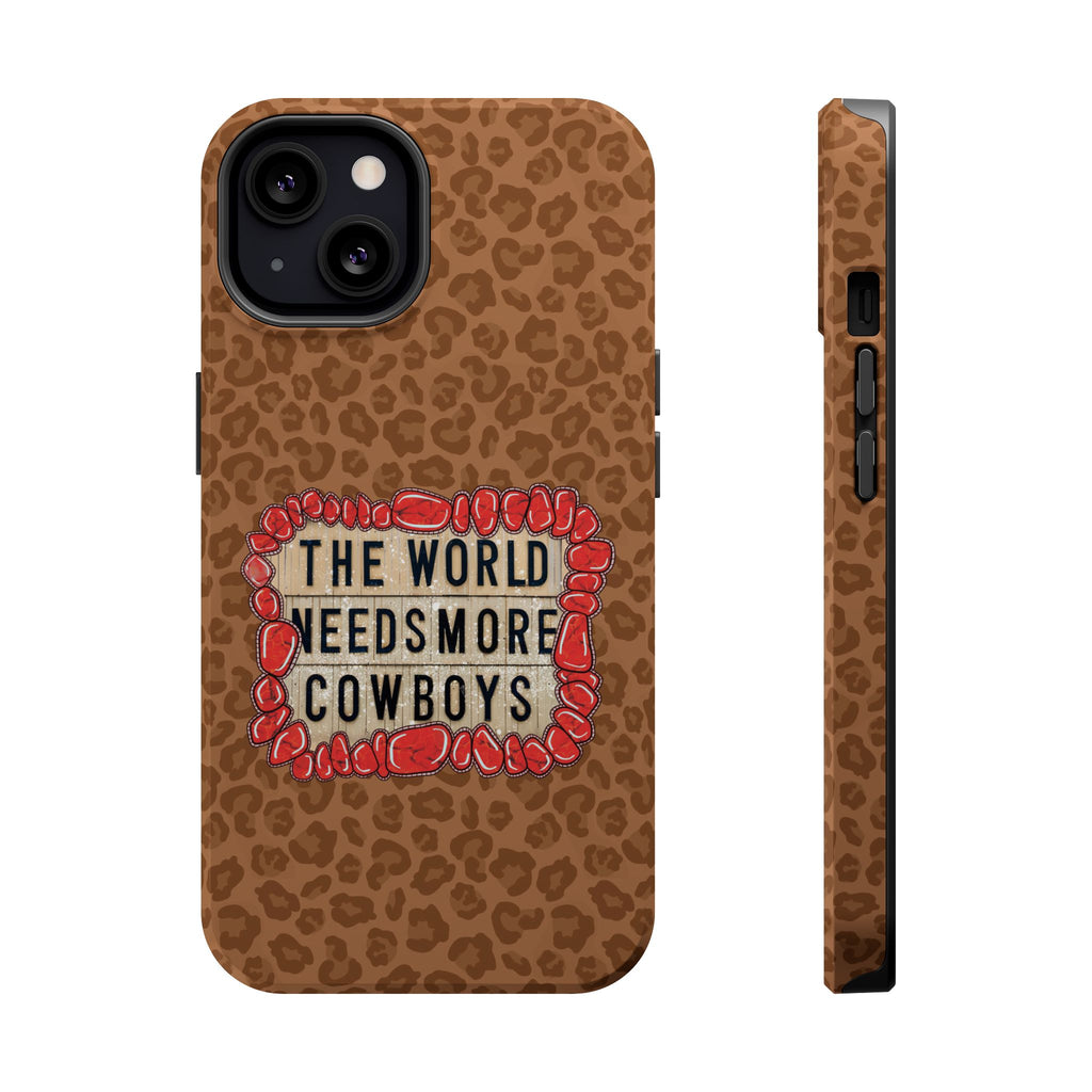Leopard "The World Needs More Cowboys" Magnetic Phone Case