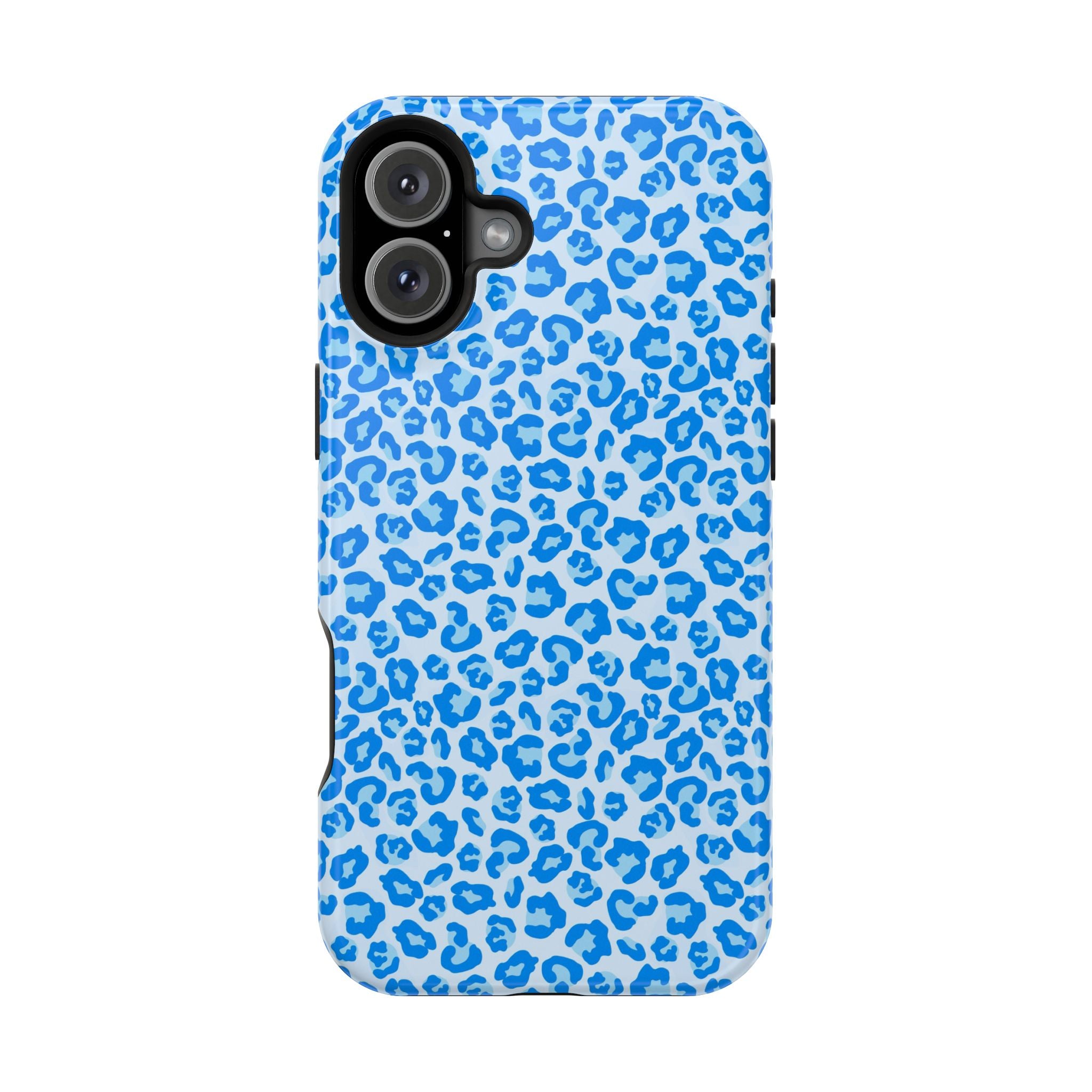 Blue Leopard Print Magnetic Impact-Resistant Phone Case
