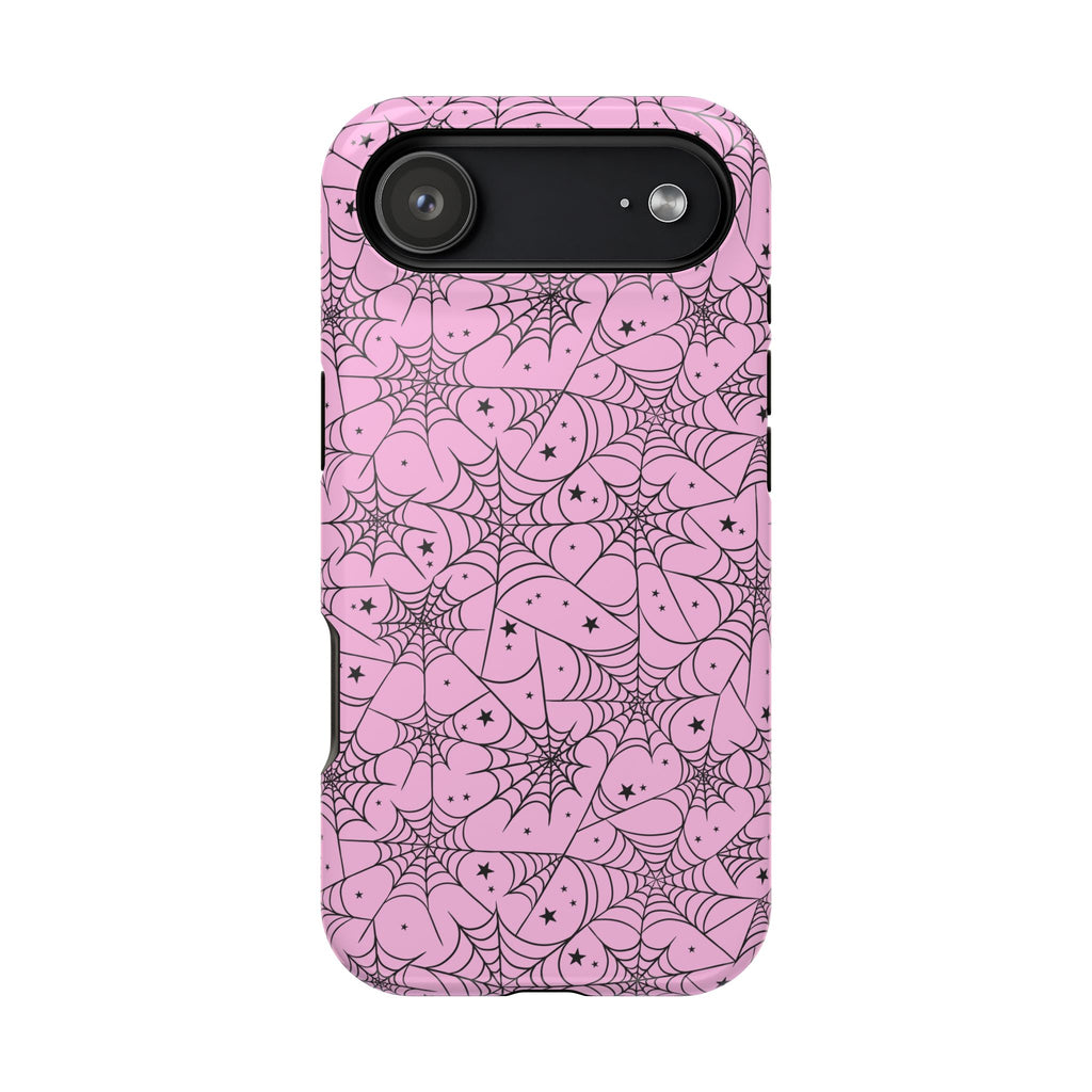 Pink Spiderweb Magnetic Impact Phone Case
