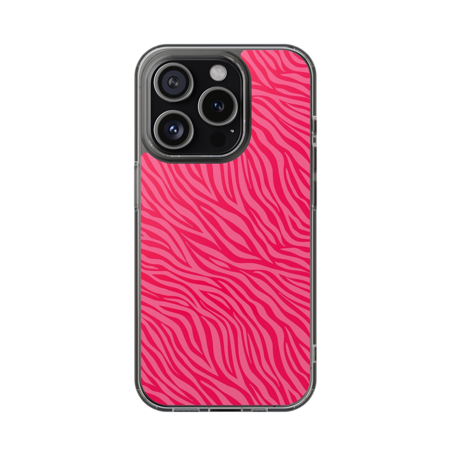 Pink Zebra Print Magnetic Clear Phone Case