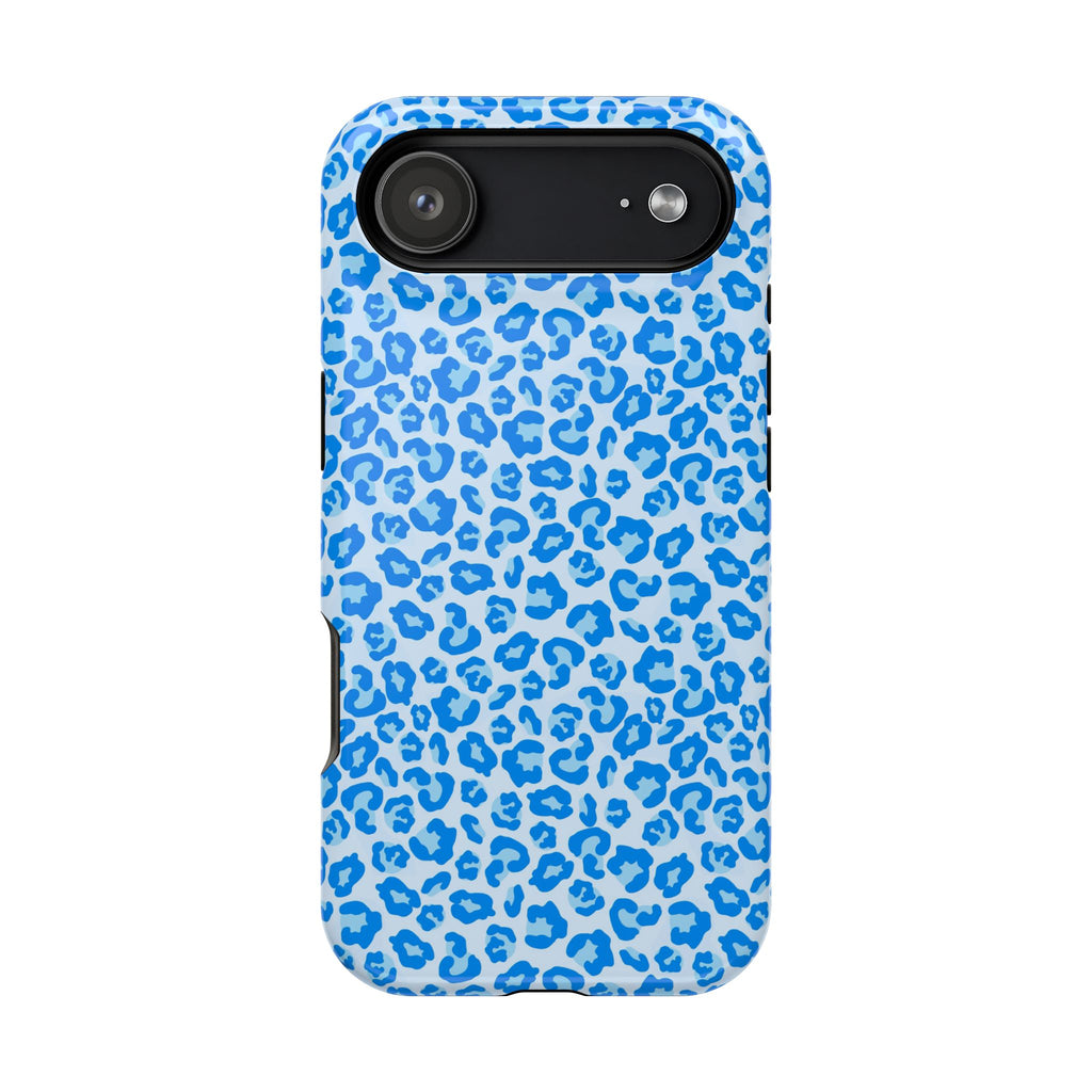Blue Leopard Print Magnetic Impact-Resistant Phone Case