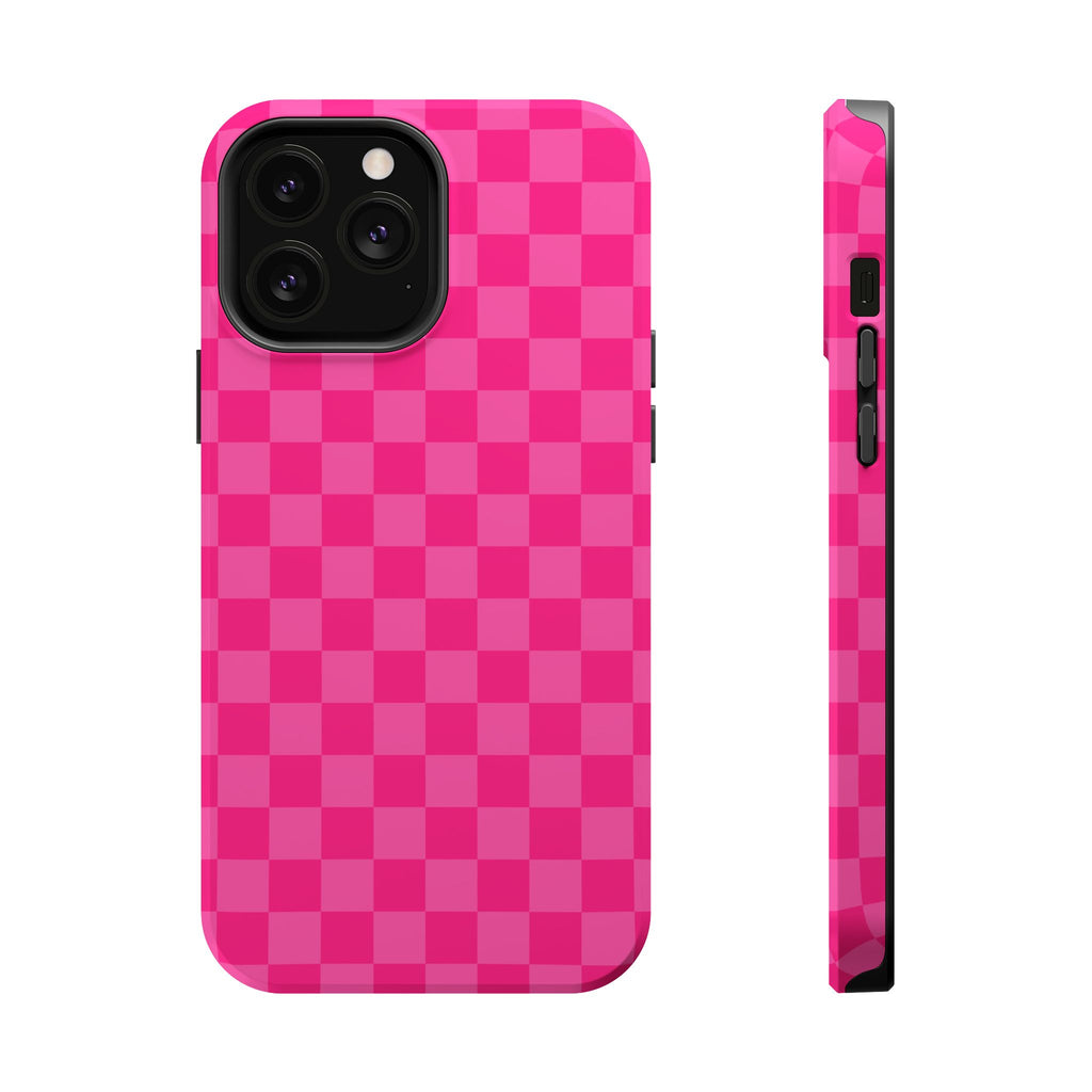 Pink Checker Magnetic Impact Phone Case