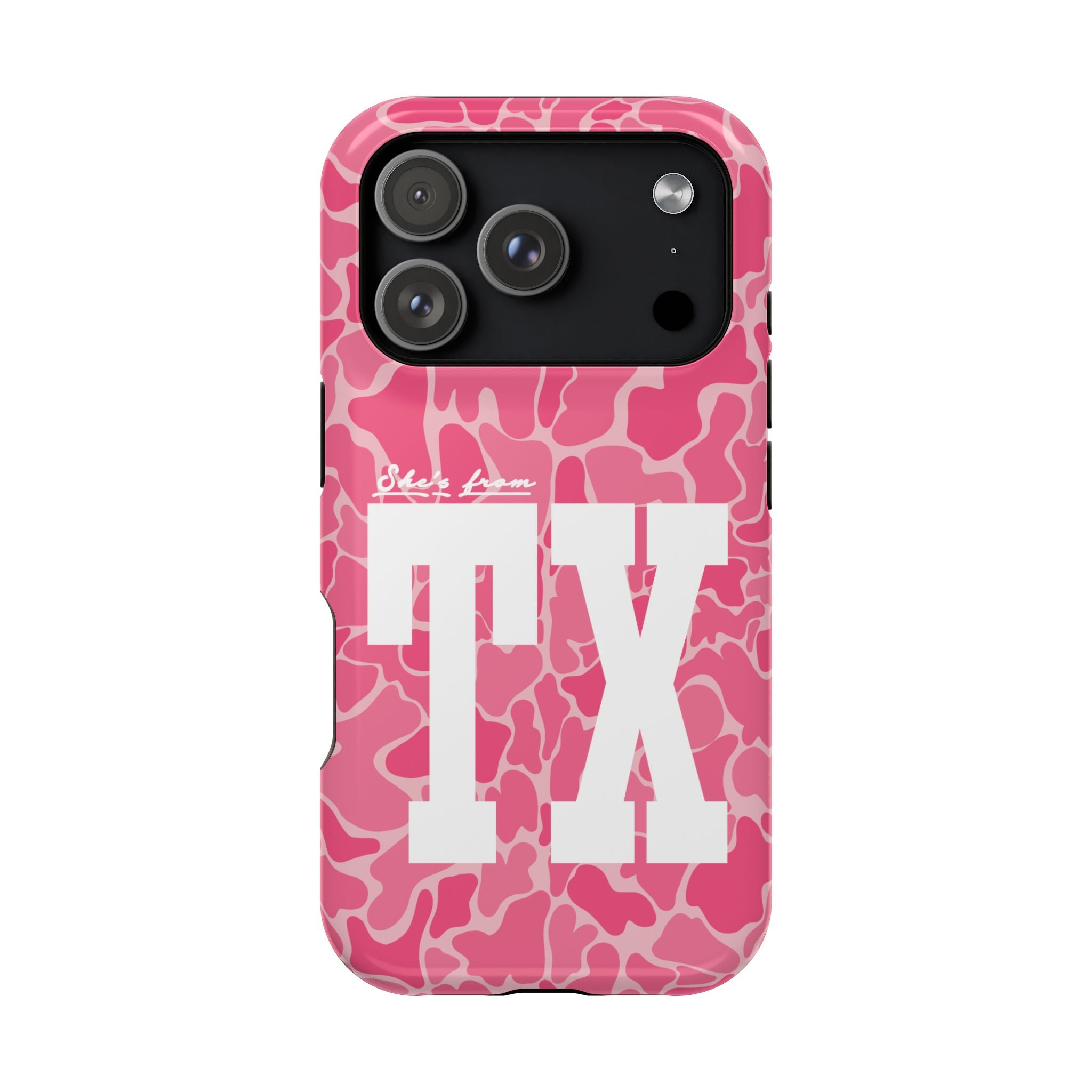 Pink Camo Shes From Texas Magnetic Impact-Resistant Phone Case