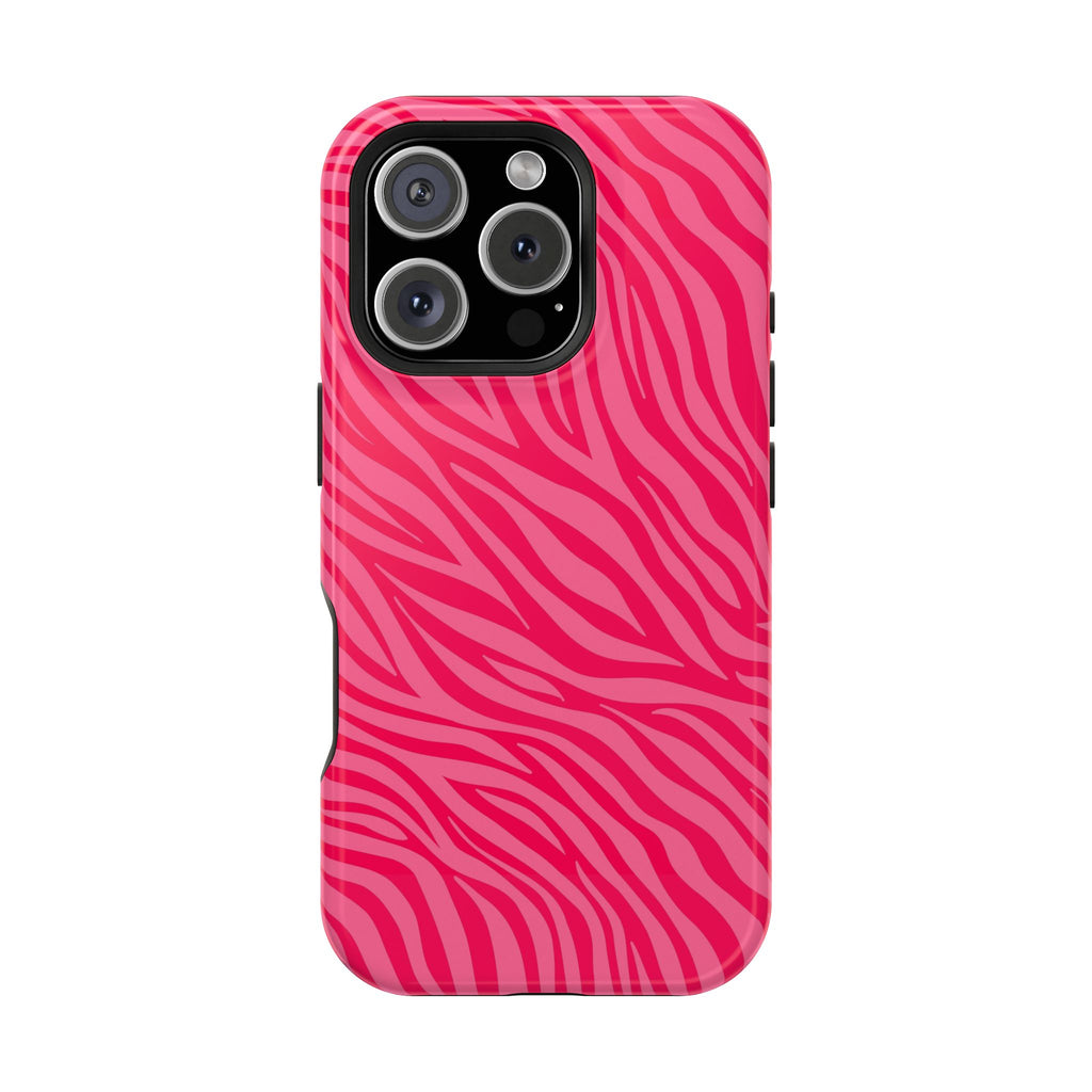 Pink Zebra Magnetic Impact-Resistant Phone Case