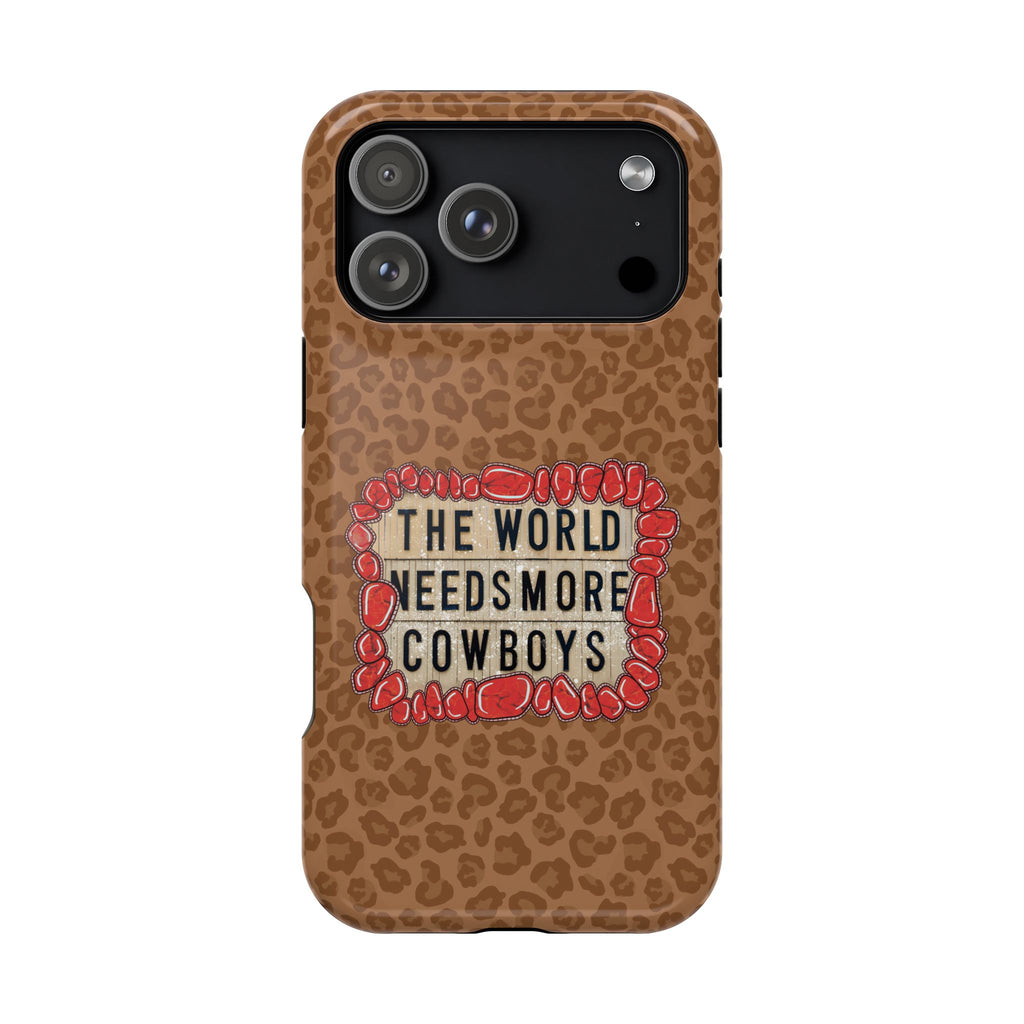 Leopard "The World Needs More Cowboys" Magnetic Phone Case