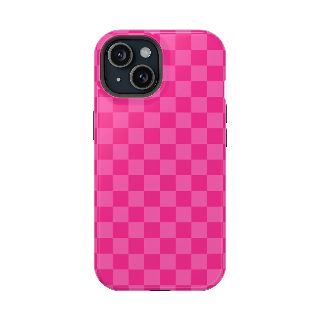 Pink Checker Magnetic Impact Phone Case