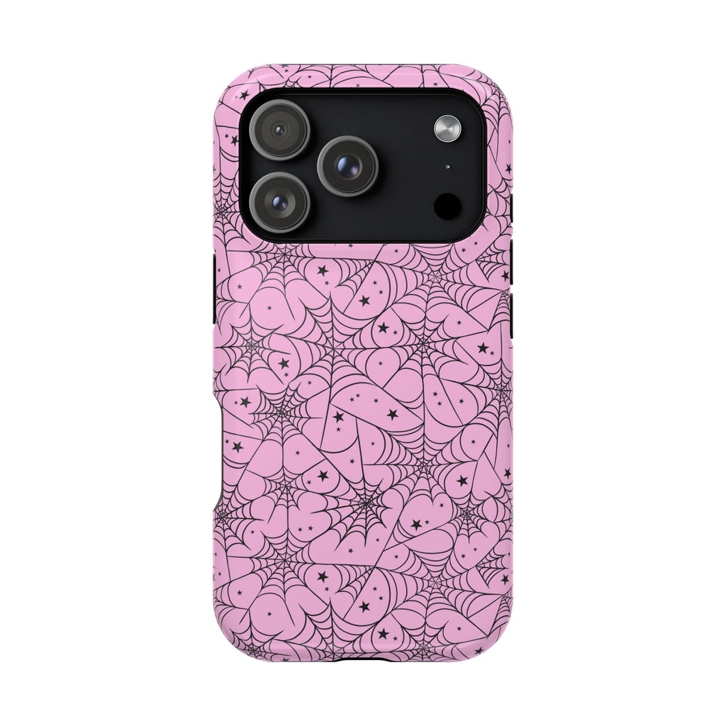 Pink Spiderweb Magnetic Impact Phone Case