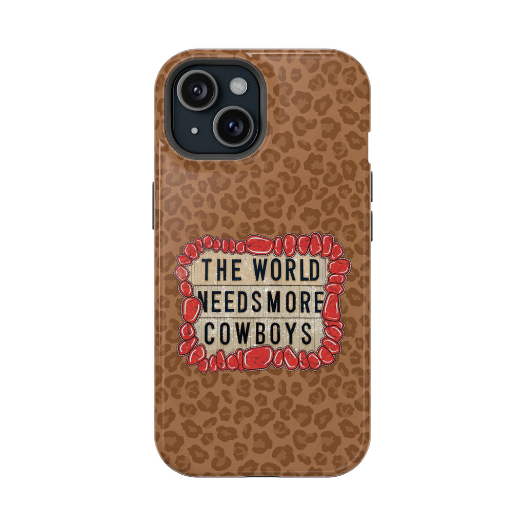 Leopard "The World Needs More Cowboys" Magnetic Phone Case