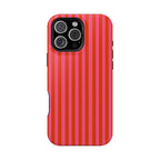 Red & Pink Vertical Stripes Magnetic Impact-Resistant Phone Case