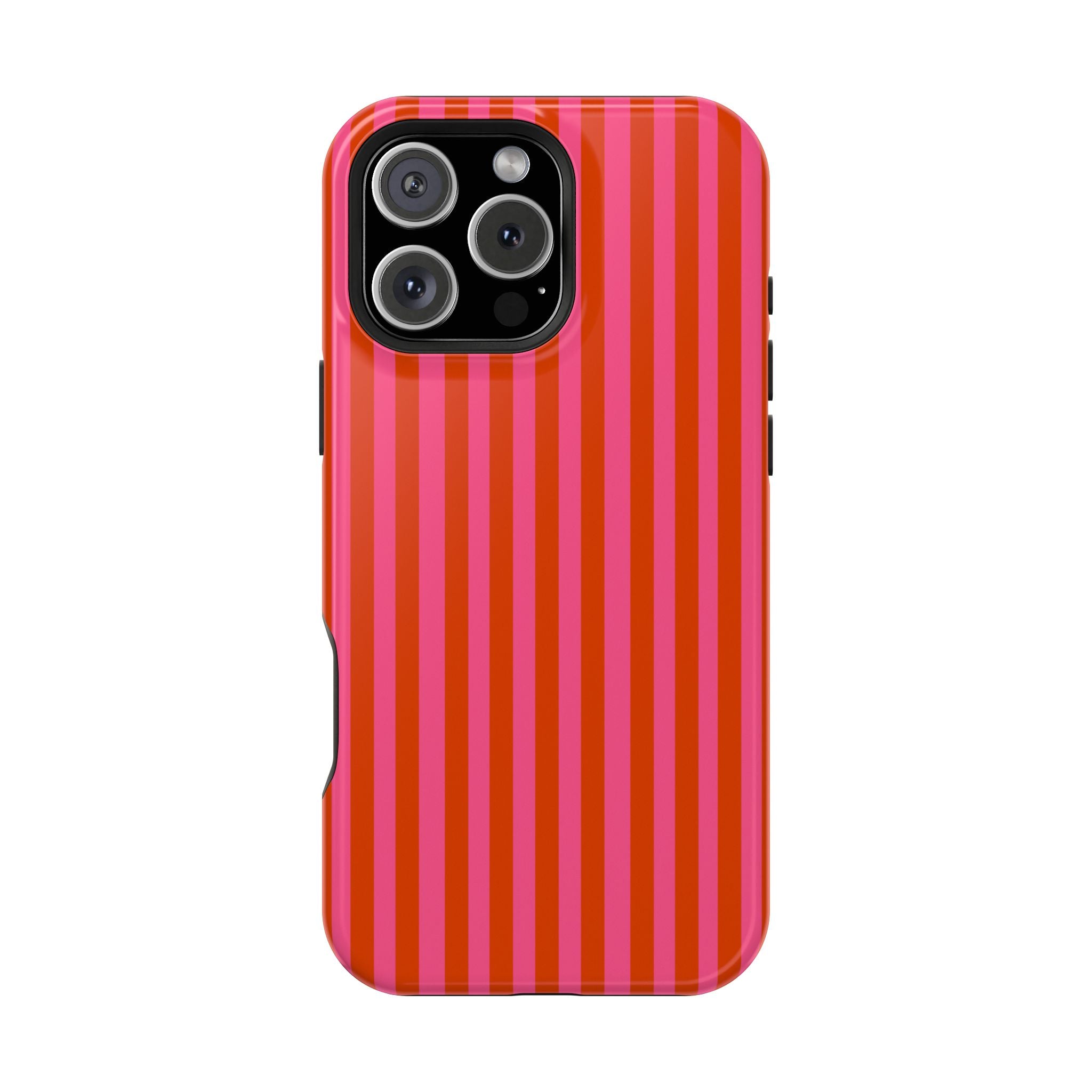 Red & Pink Vertical Stripes Magnetic Impact-Resistant Phone Case