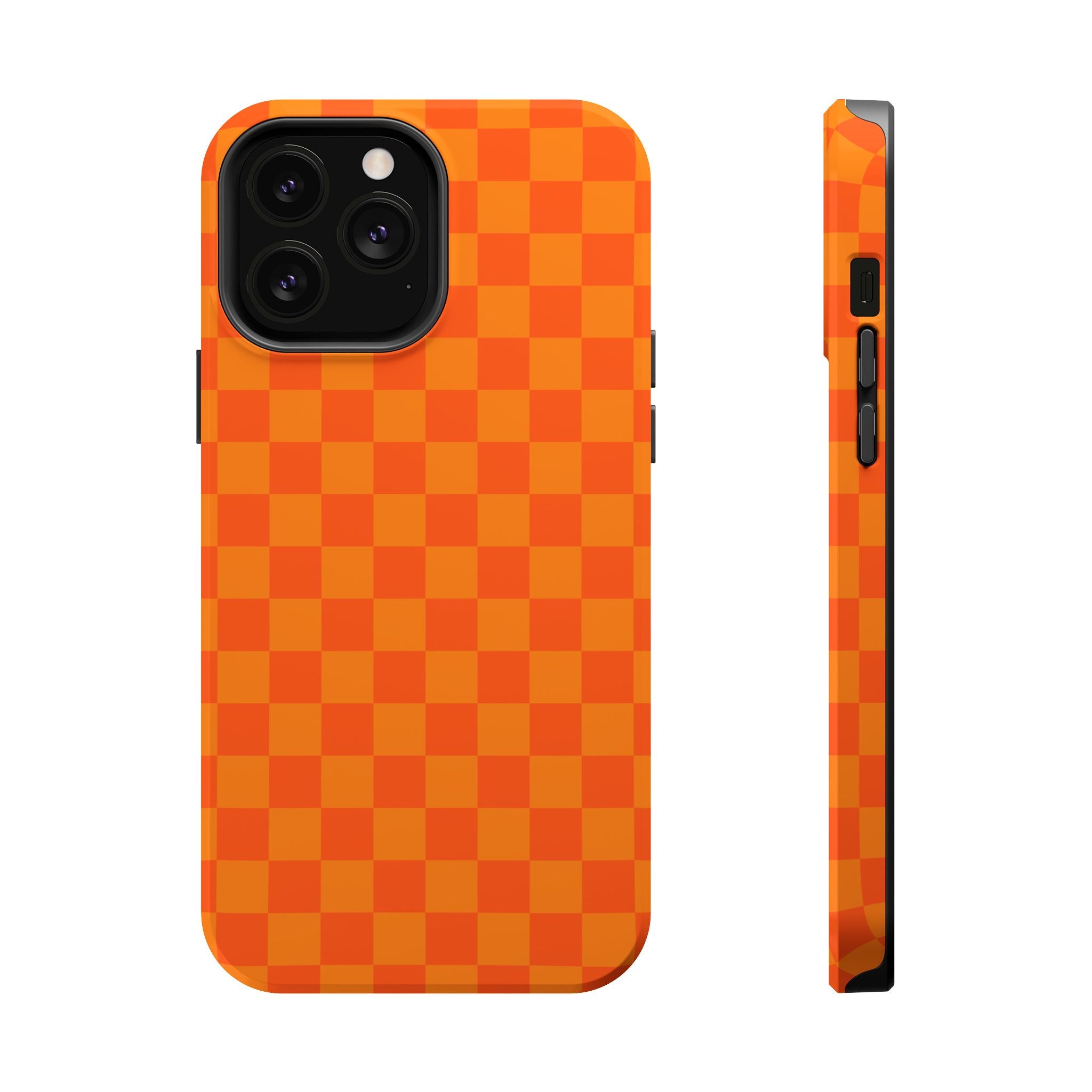 Orange Checkerboard Magnetic Impact Phone Case