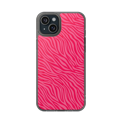 Pink Zebra Print Magnetic Clear Phone Case