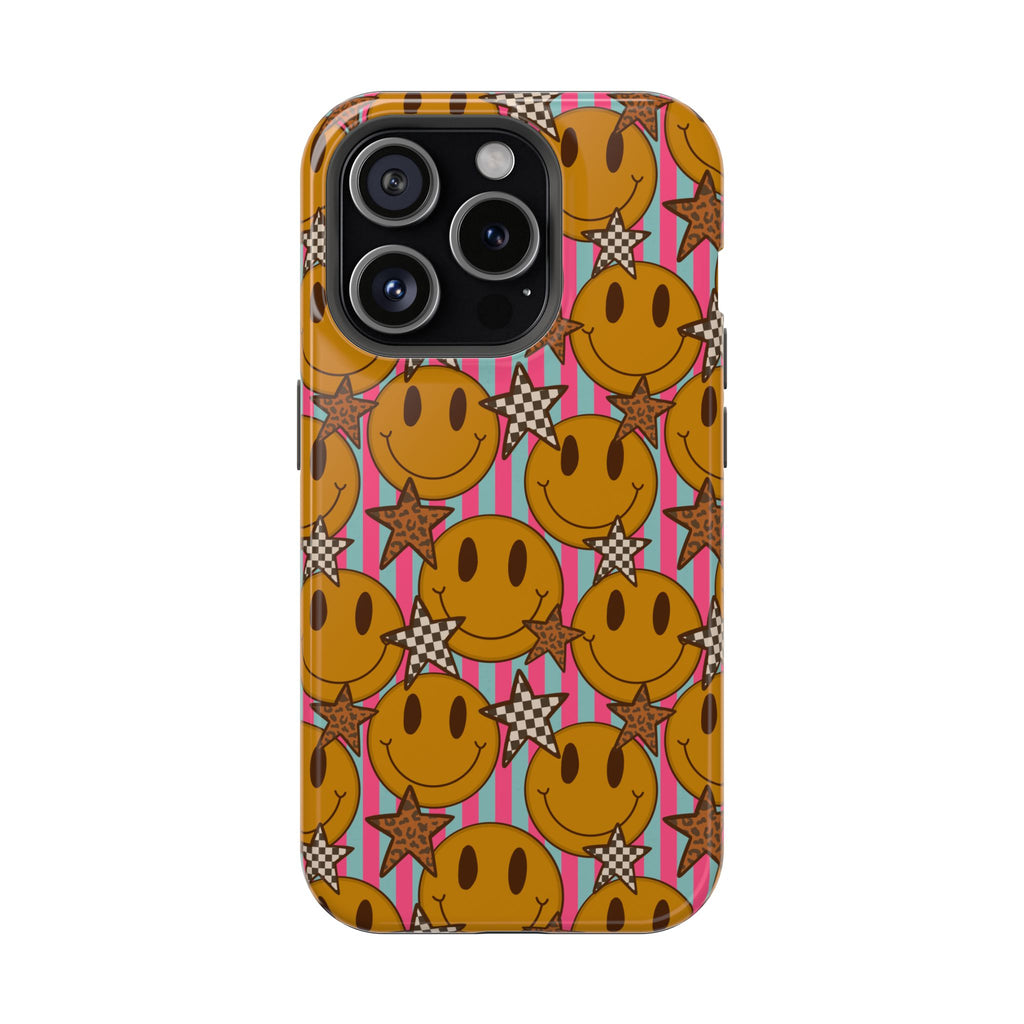 Retro Smiley Pattern Magnetic Impact-Resistant Case