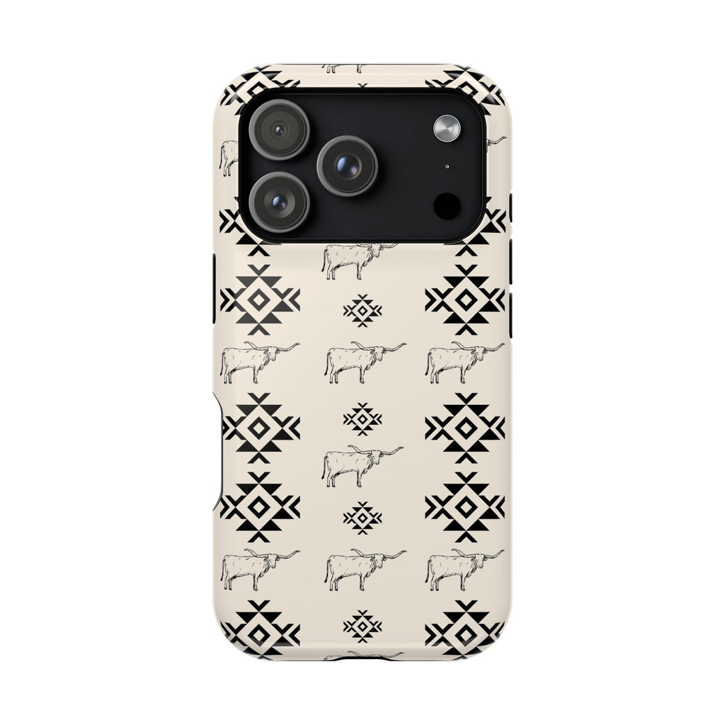 Southwestern Cow Pattern Magnetic Impact-Resistant Phone Case