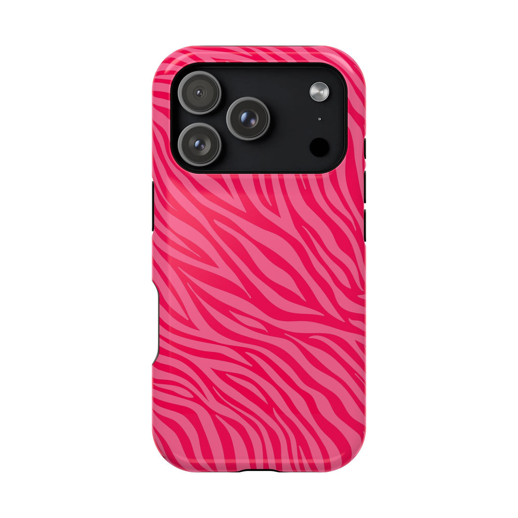 Pink Zebra Magnetic Impact-Resistant Phone Case