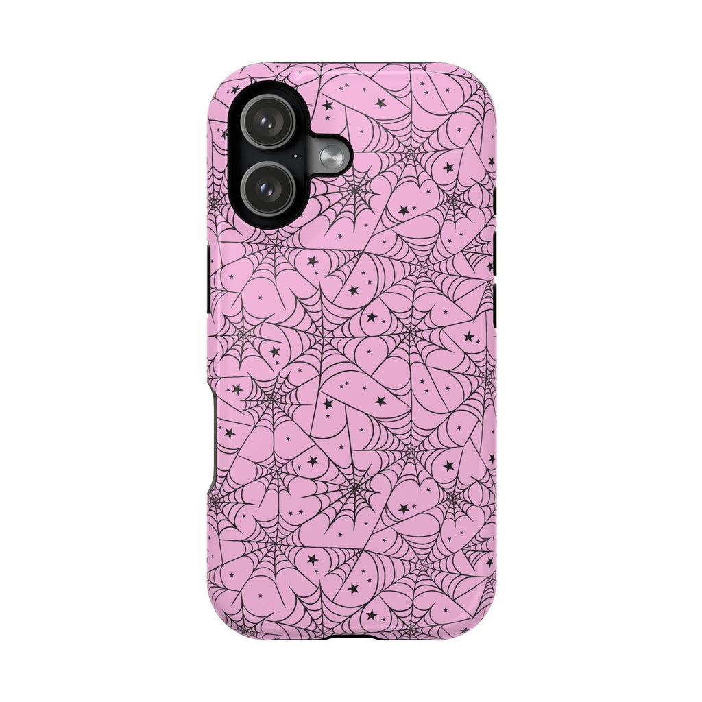 Pink Spiderweb Magnetic Impact Phone Case