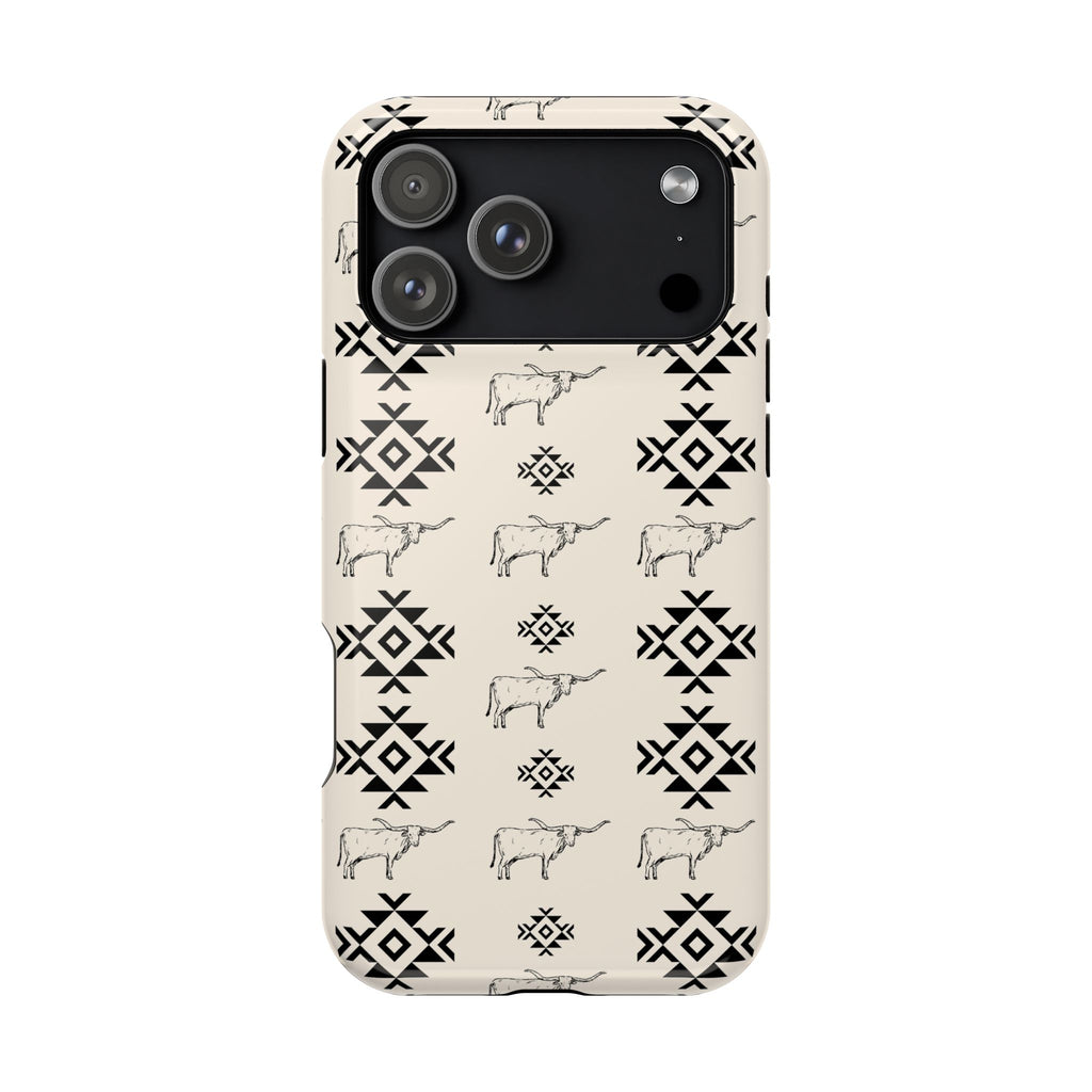Southwestern Cow Pattern Magnetic Impact-Resistant Phone Case