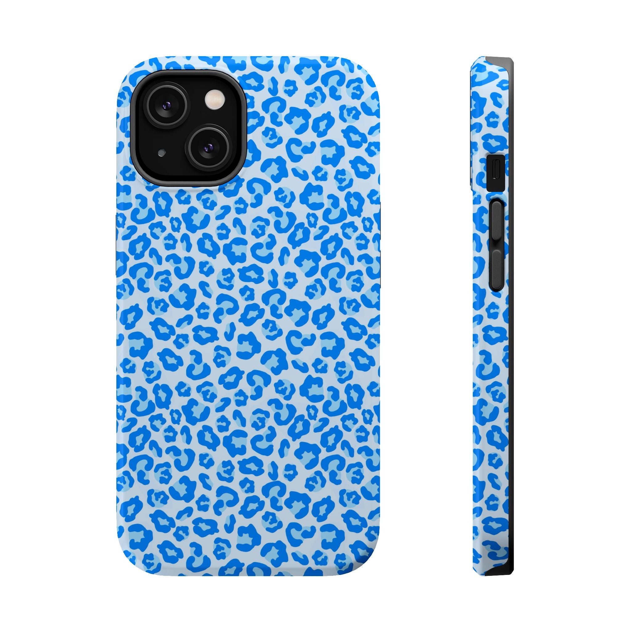 Blue Leopard Print Magnetic Impact-Resistant Phone Case