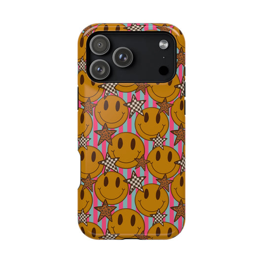 Retro Smiley Pattern Magnetic Impact-Resistant Case