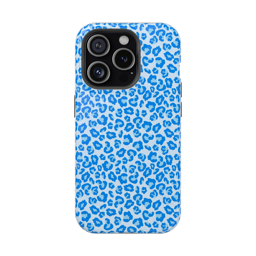 Blue Leopard Print Magnetic Impact-Resistant Phone Case