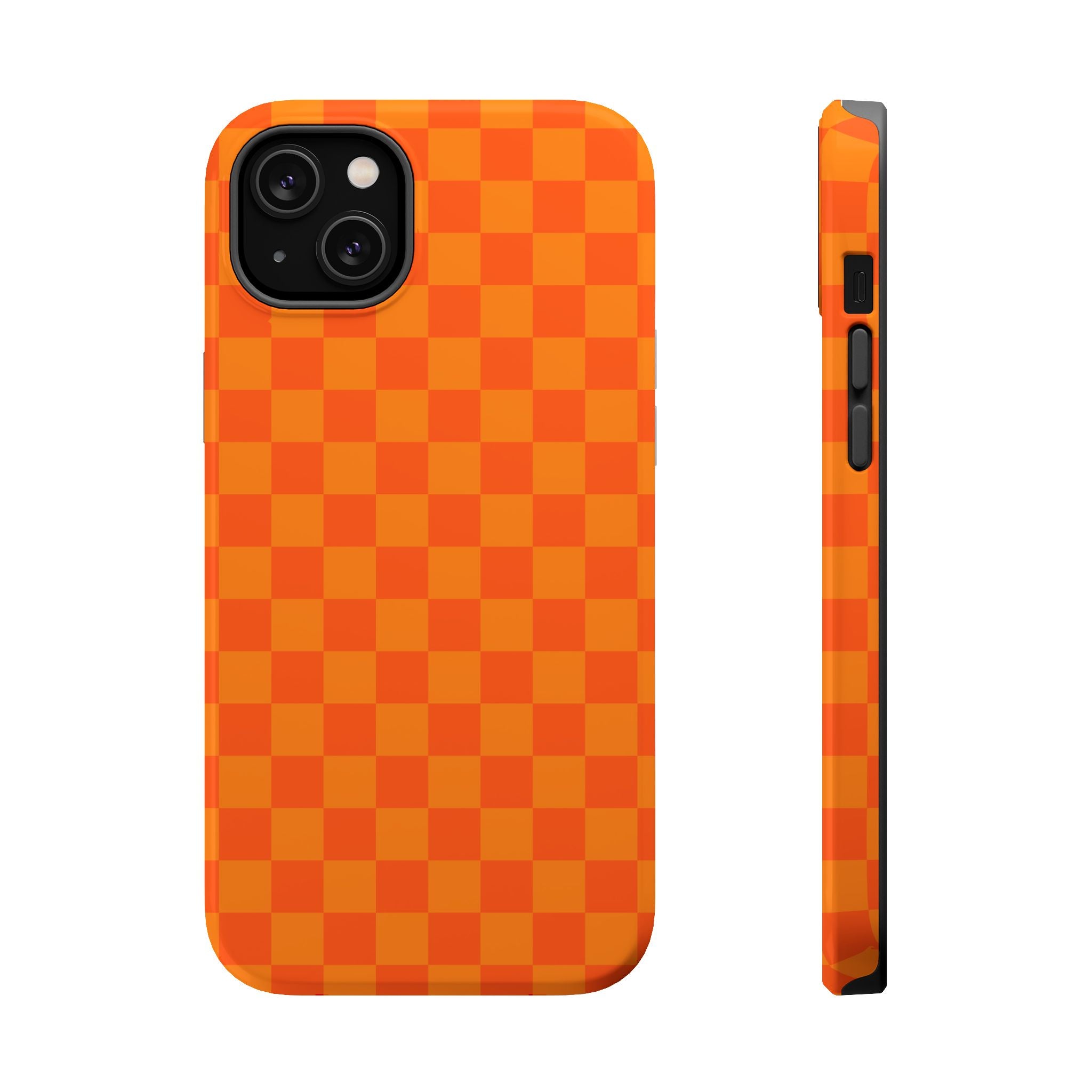 Orange Checkerboard Magnetic Impact Phone Case