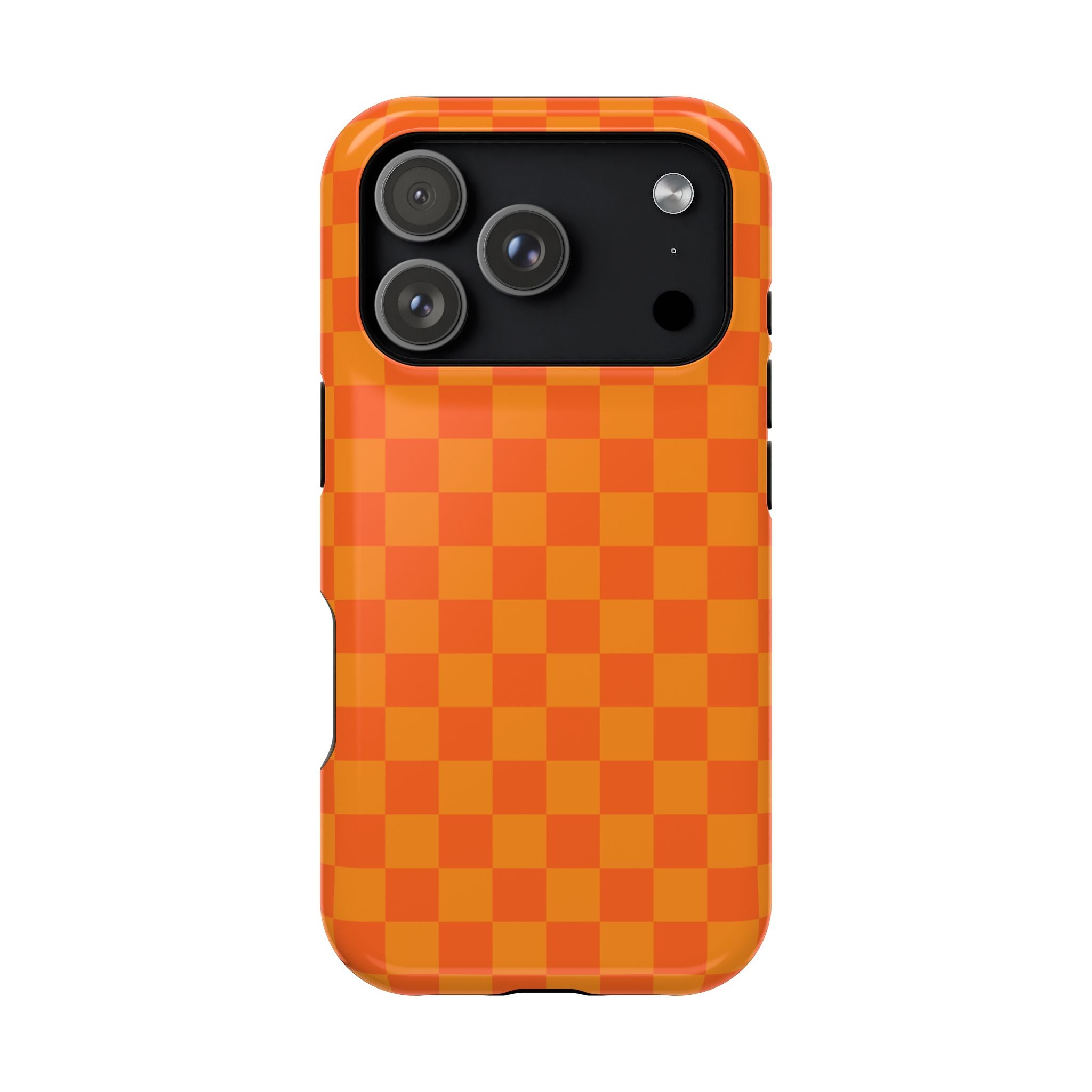 Orange Checkerboard Magnetic Impact Phone Case