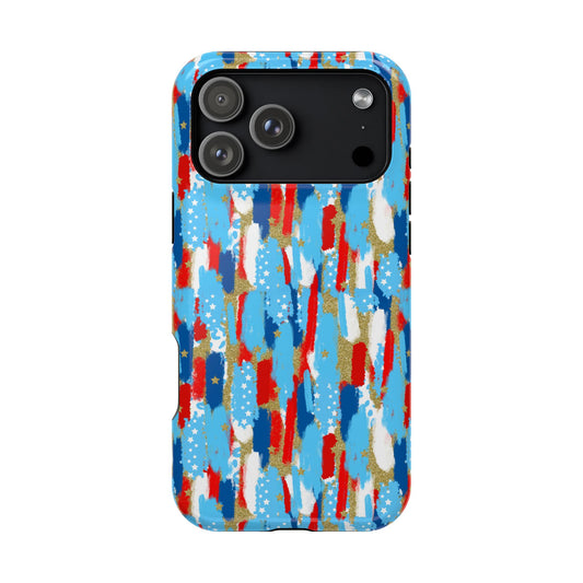 Patriotic Brushstroke Magnetic Impact-Resistant Phone Case