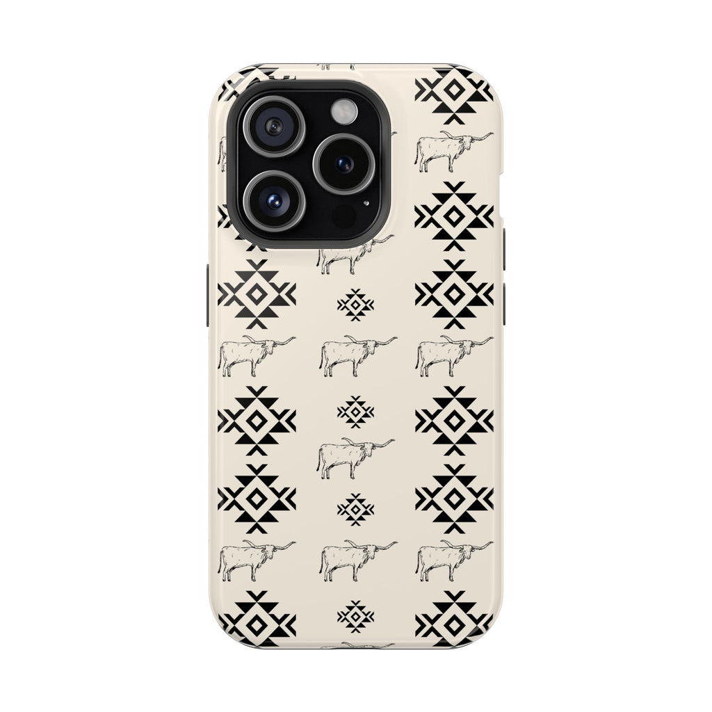 Southwestern Cow Pattern Magnetic Impact-Resistant Phone Case