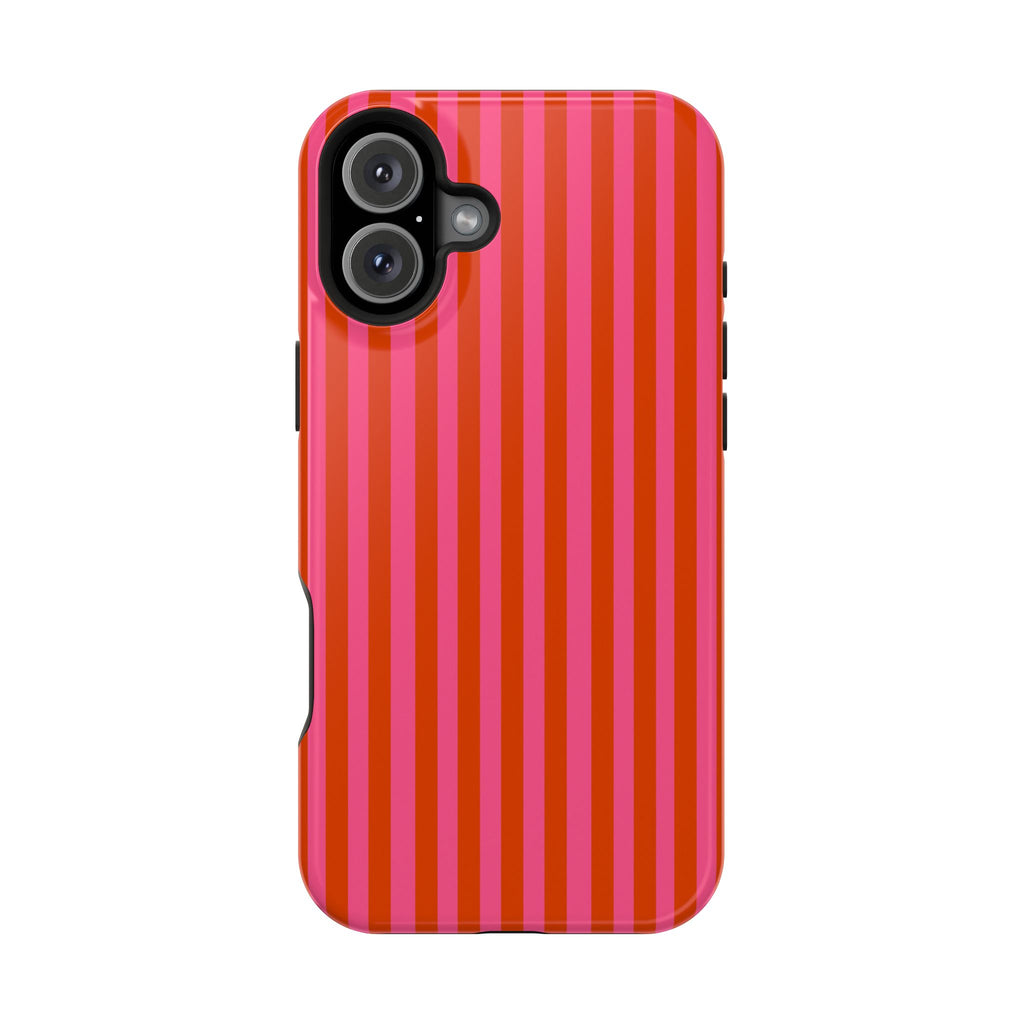 Red & Pink Vertical Stripes Magnetic Impact-Resistant Phone Case