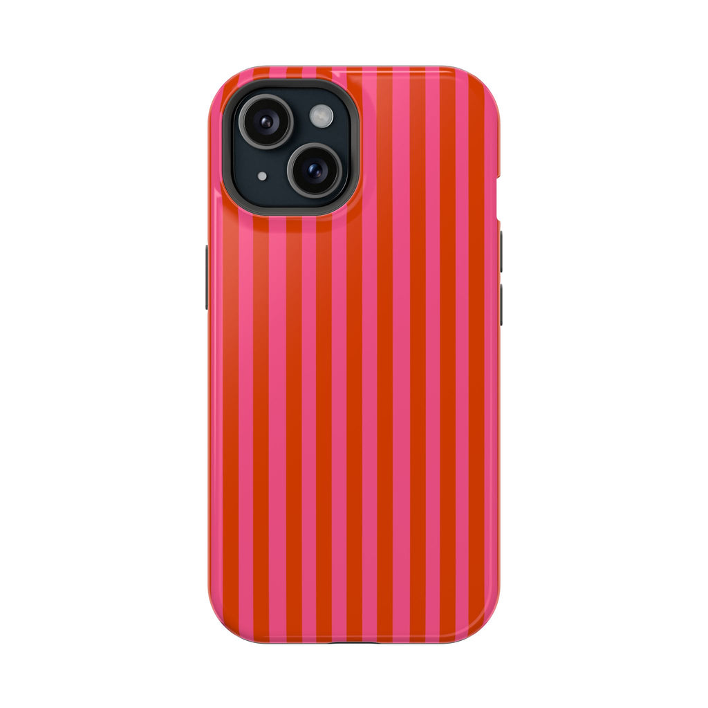 Red & Pink Vertical Stripes Magnetic Impact-Resistant Phone Case