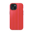 Red & Pink Vertical Stripes Magnetic Impact-Resistant Phone Case