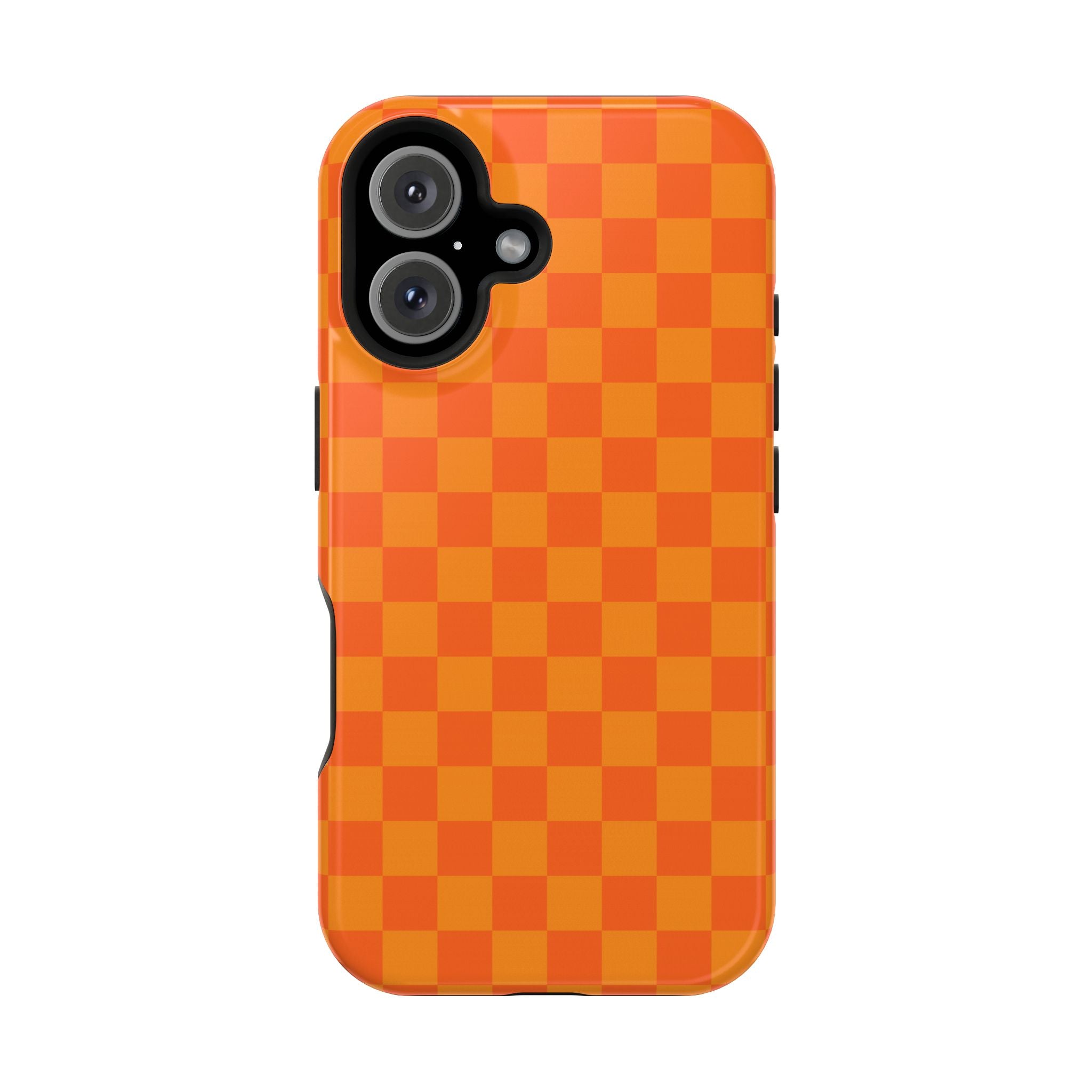 Orange Checkerboard Magnetic Impact Phone Case