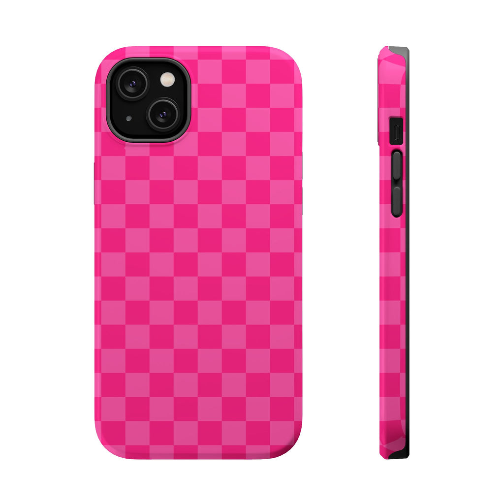Pink Checker Magnetic Impact Phone Case