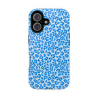 Blue Leopard Print Magnetic Impact-Resistant Phone Case