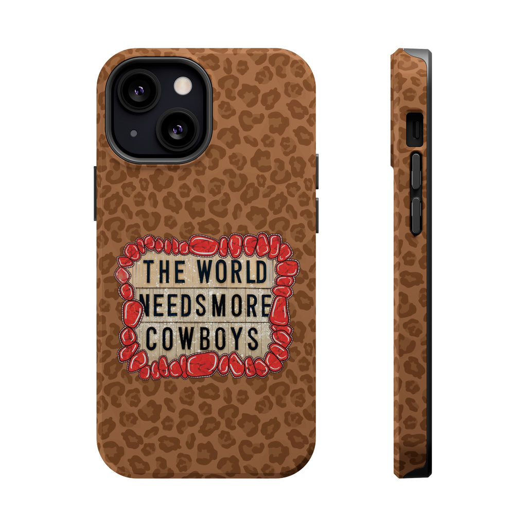 Leopard "The World Needs More Cowboys" Magnetic Phone Case