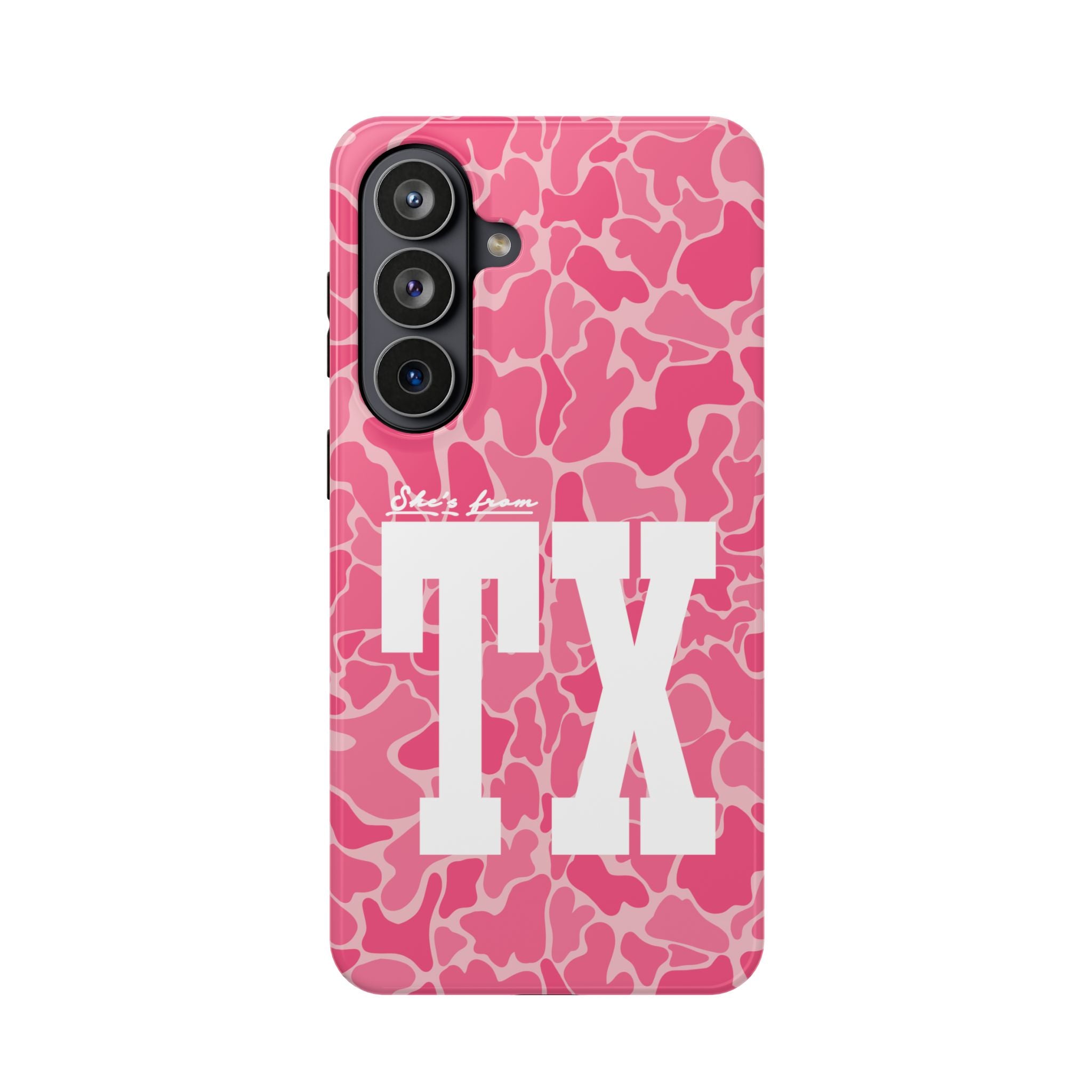 Pink Camo Shes From Texas Magnetic Impact-Resistant Phone Case