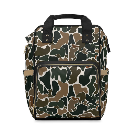 Trendy Retro Duck Camo Multifunctional Diaper Backpack