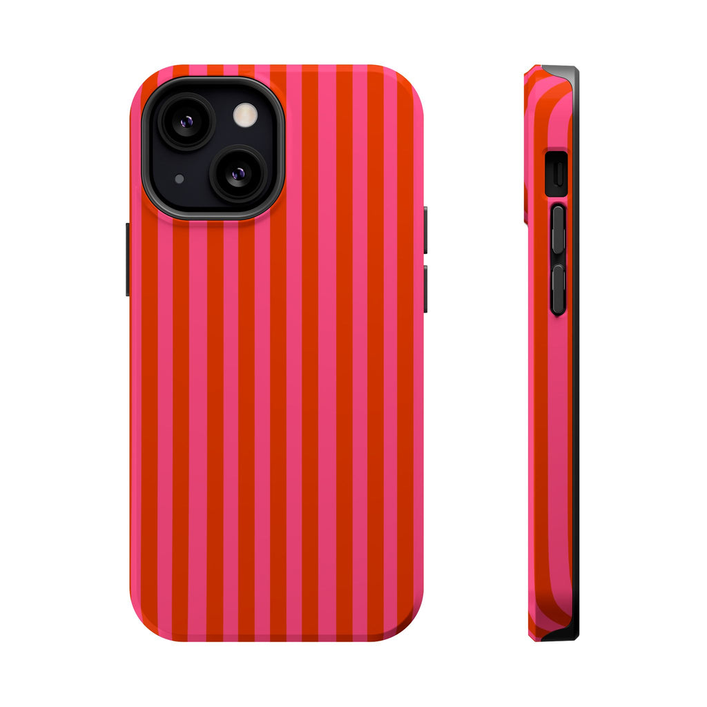 Red & Pink Vertical Stripes Magnetic Impact-Resistant Phone Case