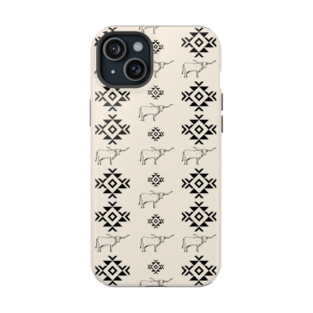 Southwestern Cow Pattern Magnetic Impact-Resistant Phone Case