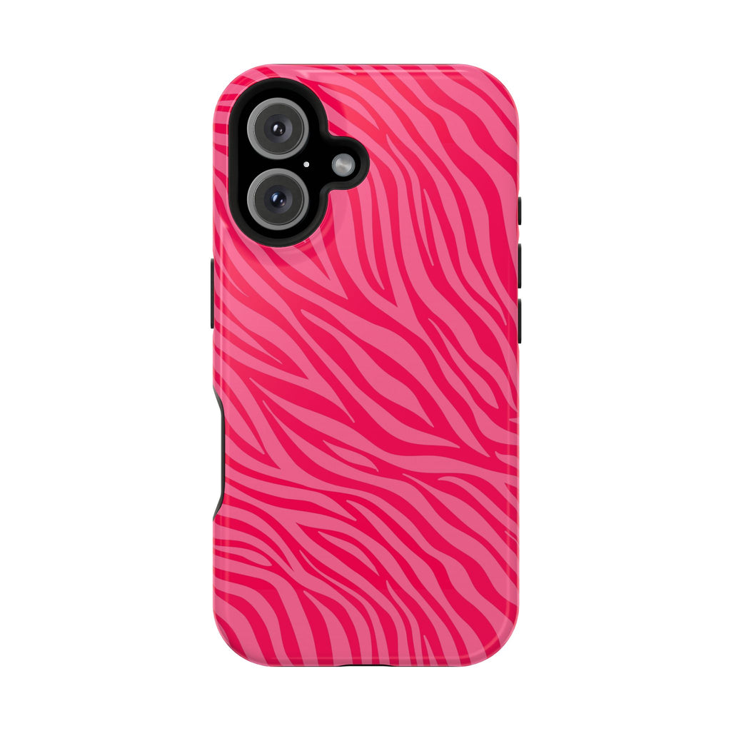 Pink Zebra Magnetic Impact-Resistant Phone Case
