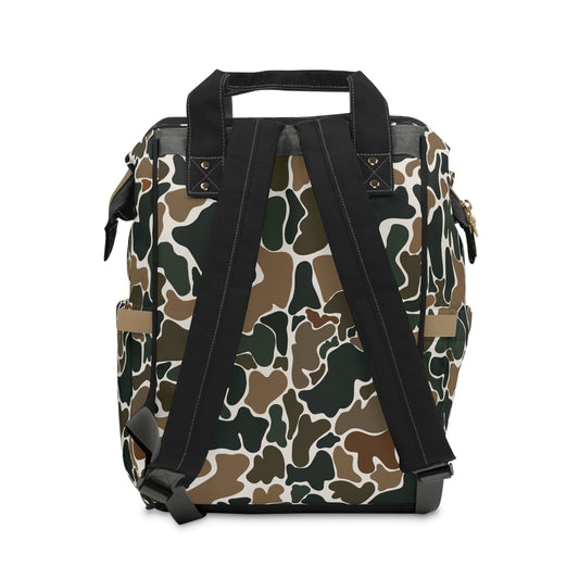 Trendy Retro Duck Camo Multifunctional Diaper Backpack