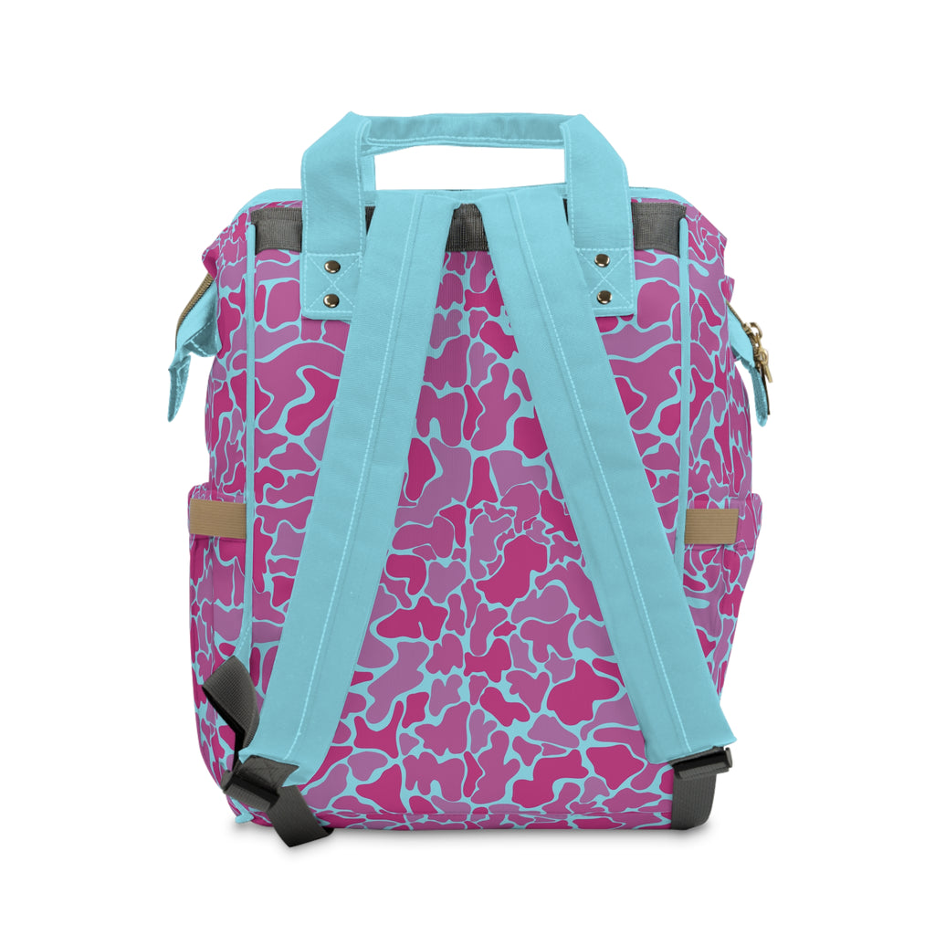 Pink Purple Camo Multifunctional Diaper Backpack