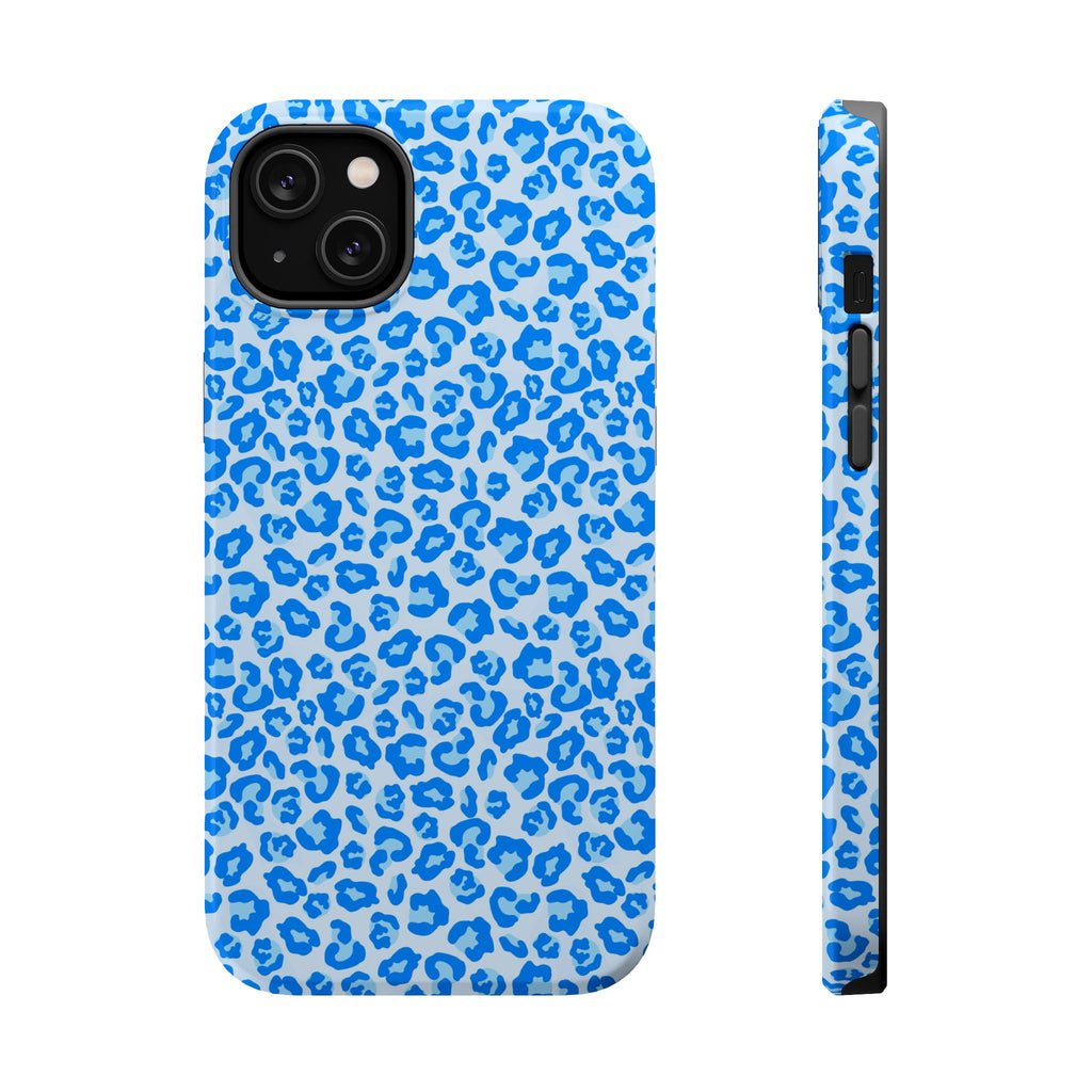 Blue Leopard Print Magnetic Impact-Resistant Phone Case