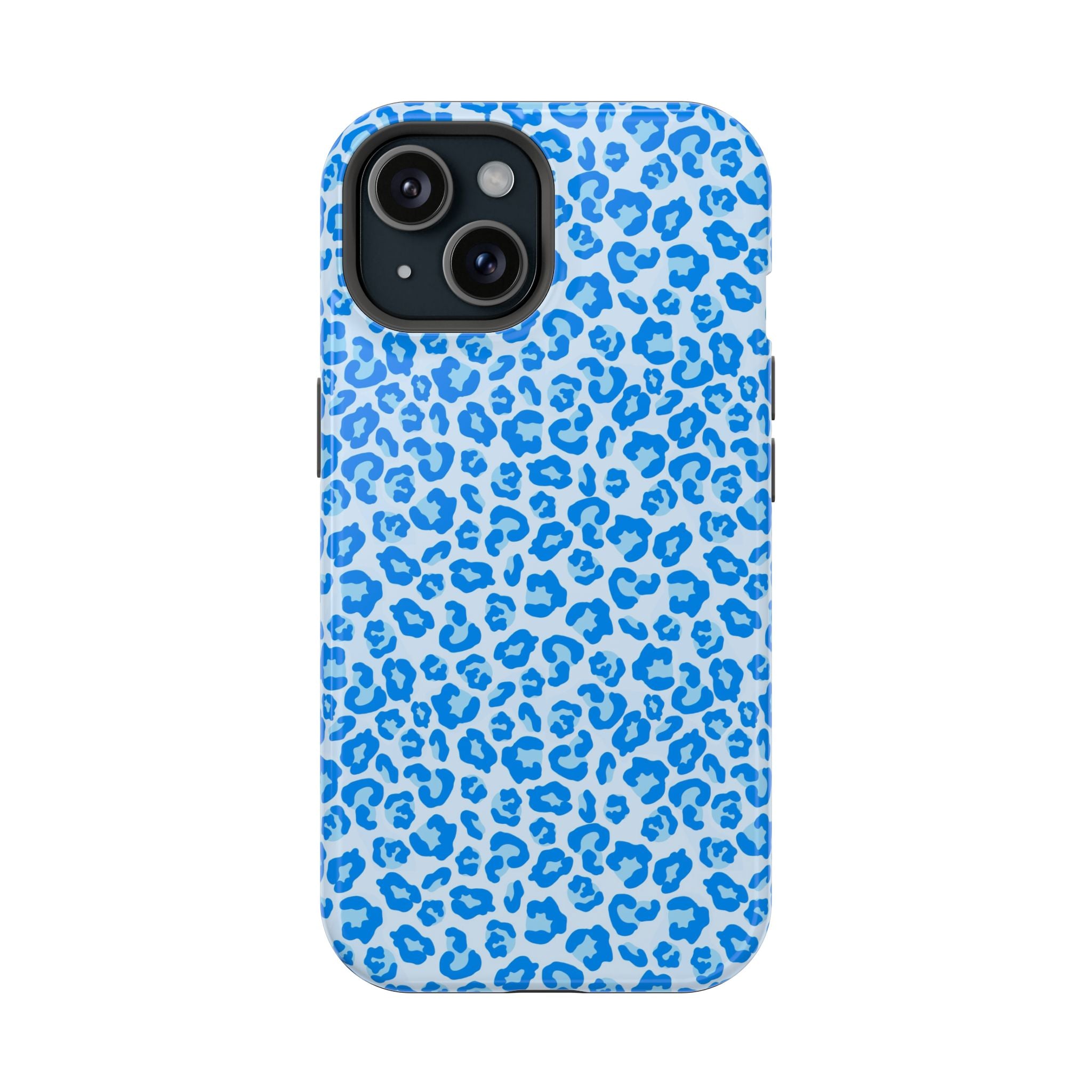 Blue Leopard Print Magnetic Impact-Resistant Phone Case