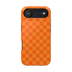 Orange Checkerboard Magnetic Impact Phone Case