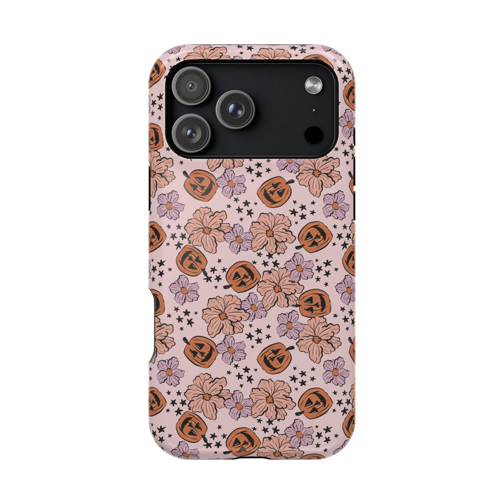 Halloween Pumpkin Floral Magnetic Impact Phone Case