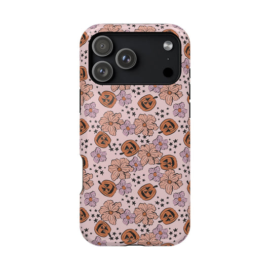 Halloween Pumpkin Floral Magnetic Impact Phone Case